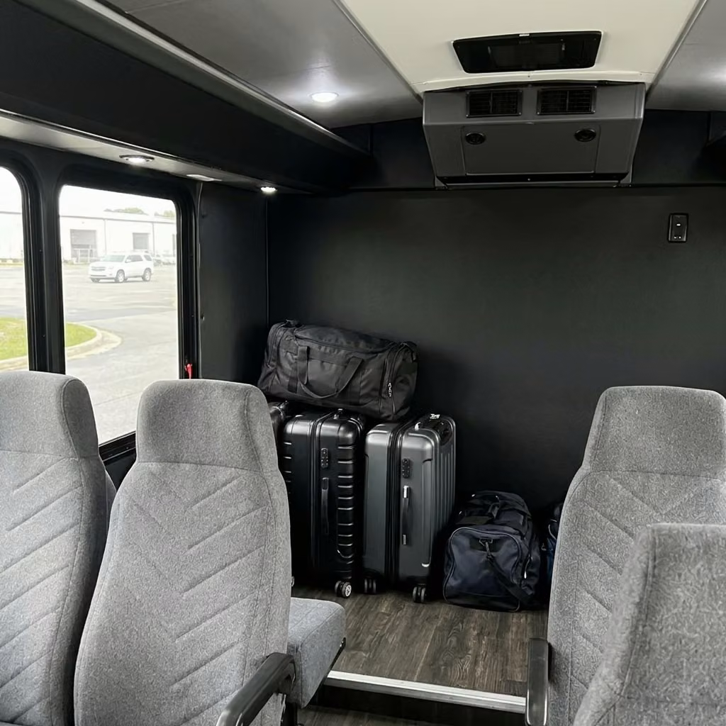 banning 15 passenger minibus luggage area