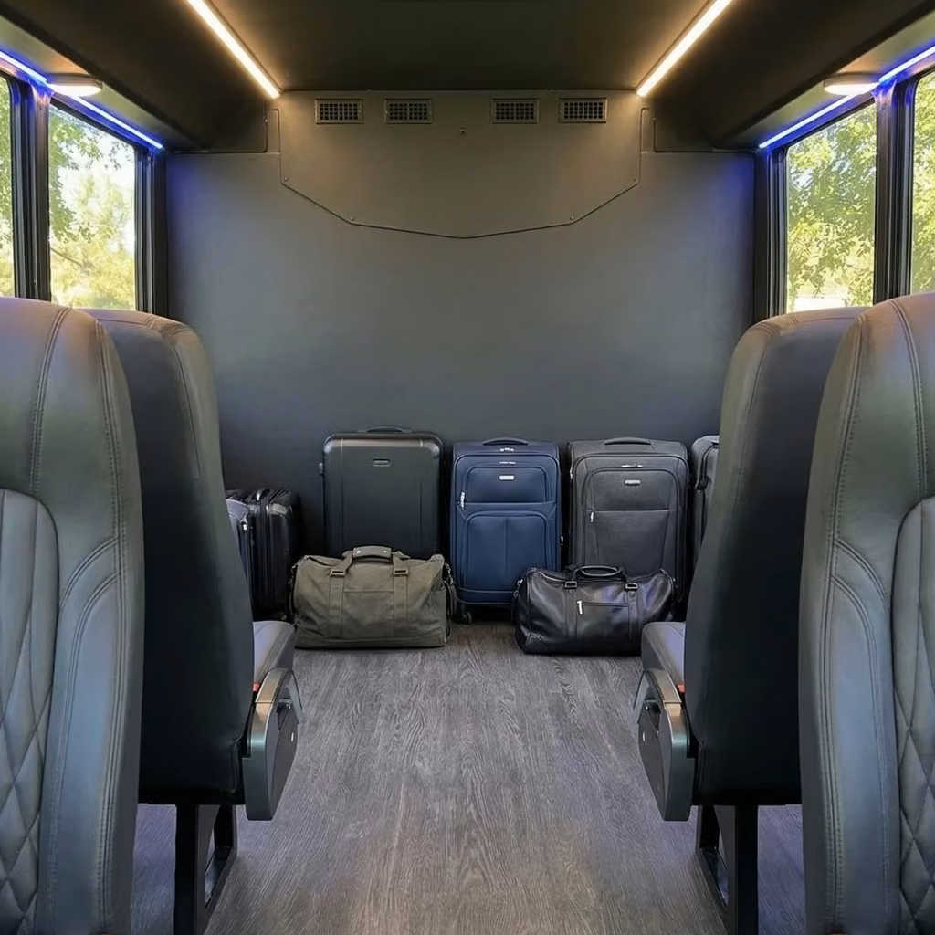 banning 20 passenger minibus luggage area