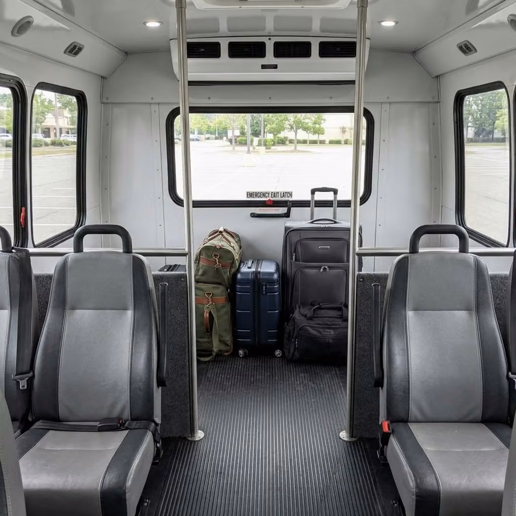 banning 35 passenger minibus luggage area