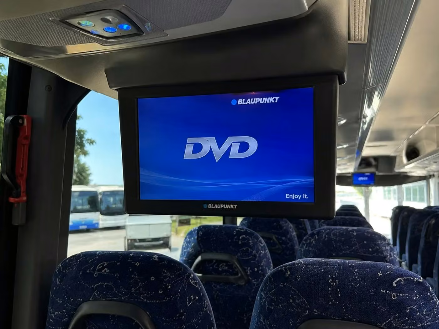 banning 56 passenger charter bus tvs