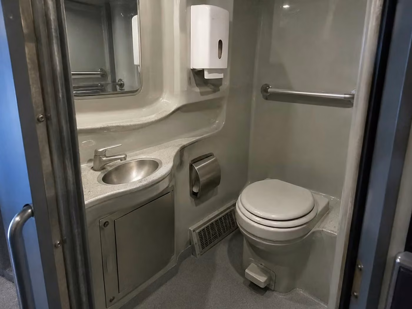 banning charter bus onboard restroom