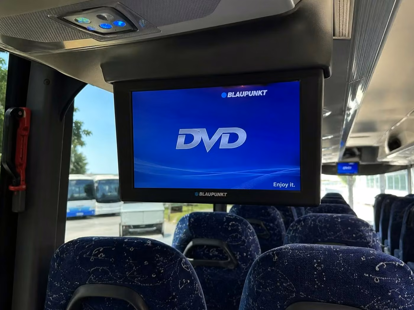 banning charter bus tv monitors
