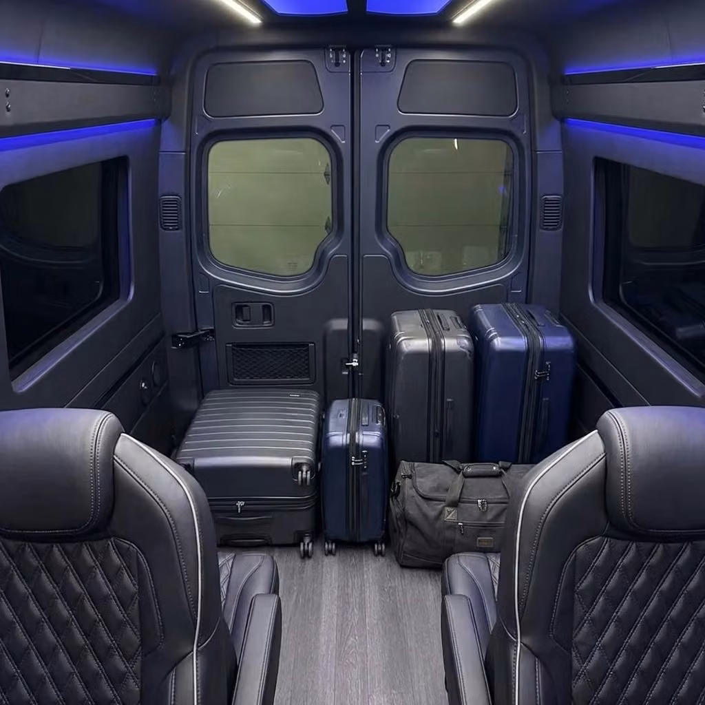 banning sprinter van rental with driver luggage area