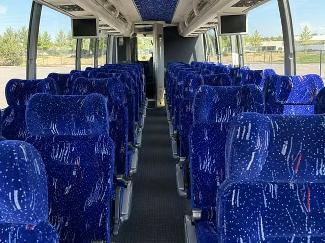 banning charter bus interior